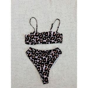 Cheetah print high waisted bikini women’s size medium